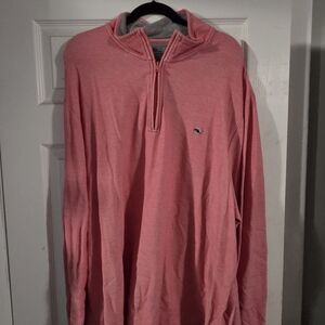 Vineyard Vines Coral Quarter-Zip Pullover